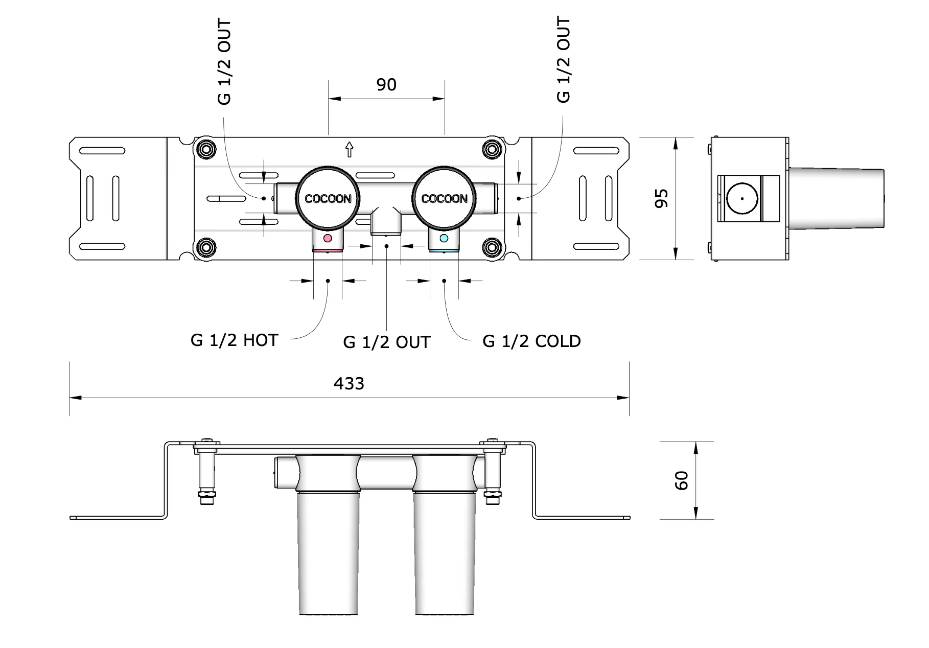 BOX21-V Build-in part mixer without outlet