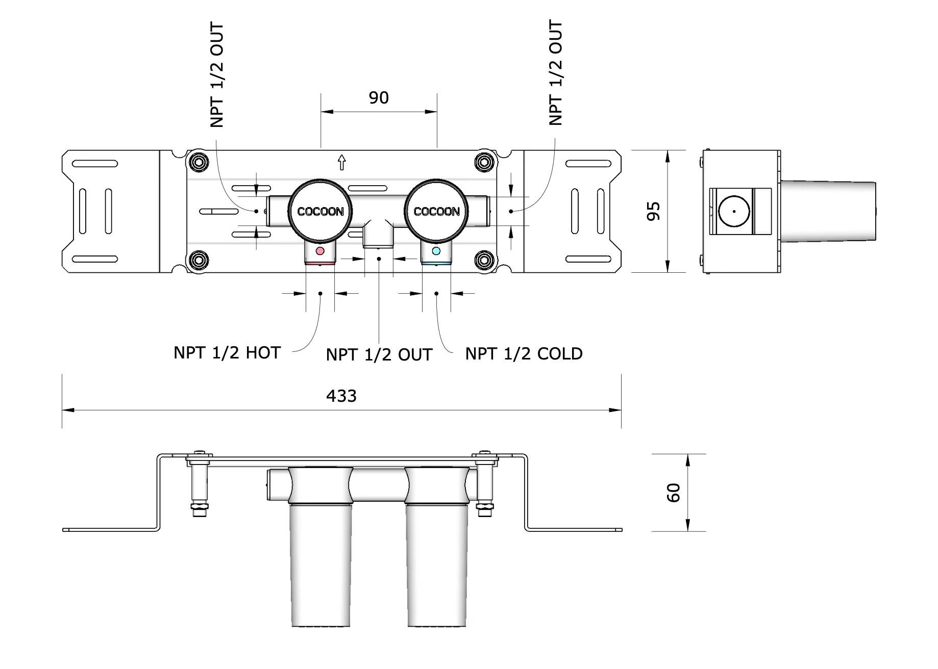 BOX21-V-USA Build-in part mixer without outlet