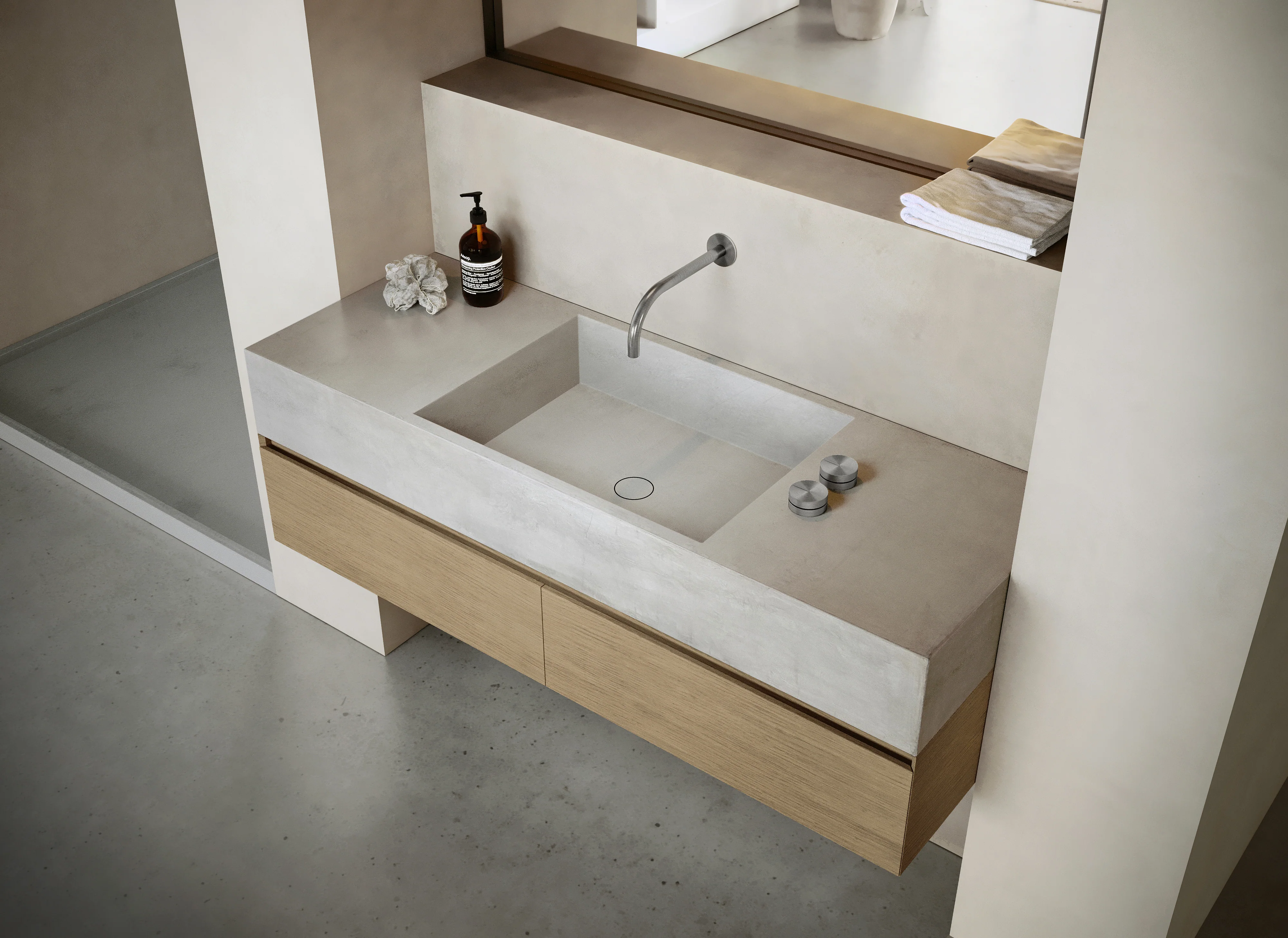 MSN BASIN 140 - Custom washbasin with pop-up waste - Image 13