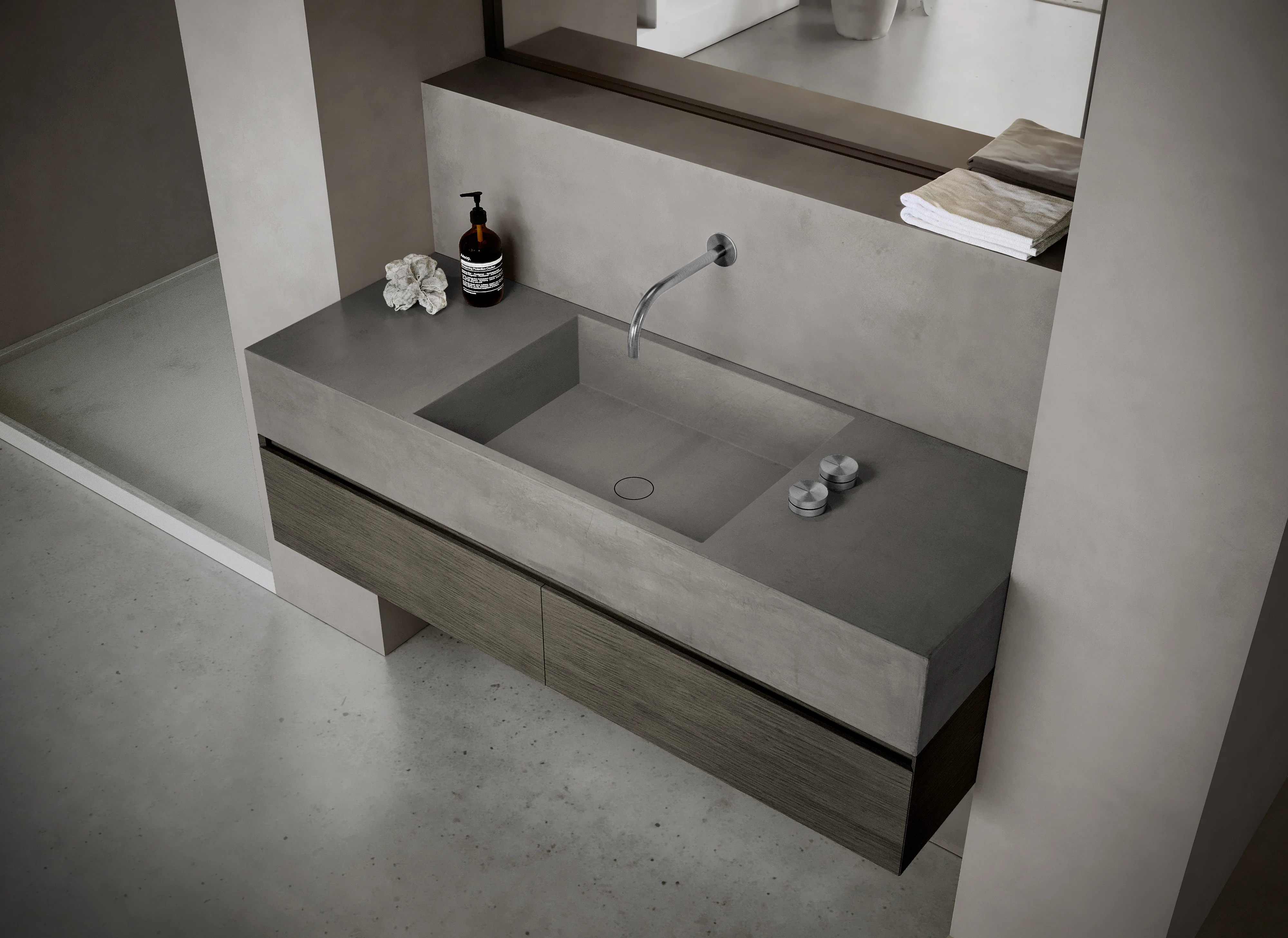 MSN BASIN 140 - Custom washbasin with pop-up waste - Image 17