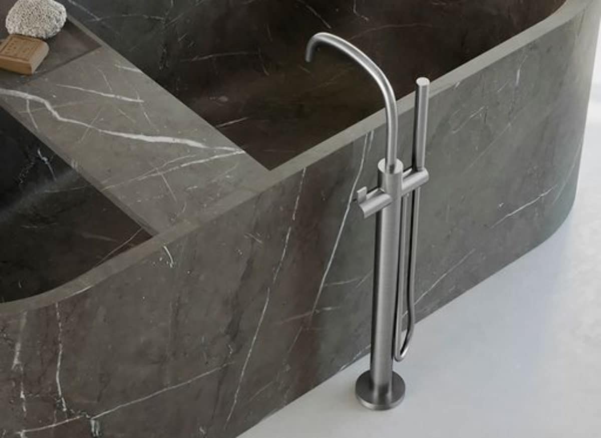 PB 40 - Floor mounted bath mixer with diverter and hand shower - Image 3